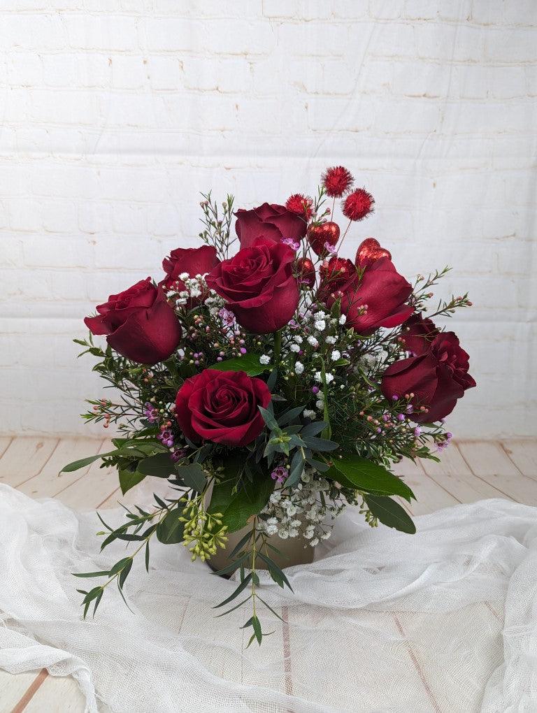 1 Dozen Red Valentine Roses - BLOOMS