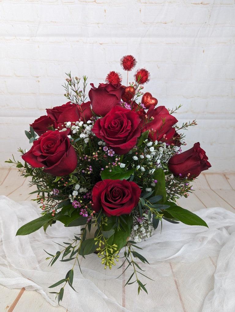 1 Dozen Red Valentine Roses - BLOOMS